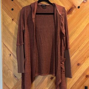 Miss Me Women's Rust Open Cardigan